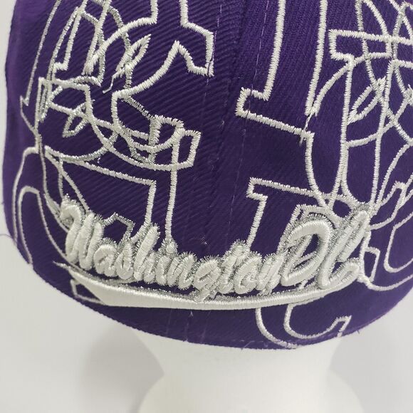 DC Washington City Hunter Baseball Cap Hat Mens M Purple Logo Fitted Embroidered - Picture 7 of 10